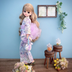 リカちゃん服 浴衣 【薫花藤紫×淡紅藤兵児帯】リカちゃん着物