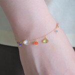 New!Peridot bracelet：ペリドット×カーネリアン×アパタイト　チェーンブレスレット　天然石