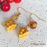 【再販☆】りんごたっぷりアップルパイピアス🍋レモンティー