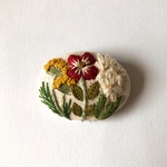 champ de fleurs  刺繍 ブローチ 