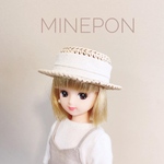リカちゃん☆カンカン帽（ナチュラル）＆ピアス