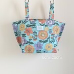 たためる★マチたっぷり★エコバッグ🎶お弁当も入る🎶 コンビニエコバッグ   北欧柄   nordico garden blue