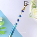 新作𑁍ダイヤ付き𑁍ハーバリウムシャーペン (レジン)-ブルー ①-