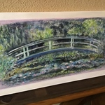 ⋆˖⋆˖⋆˖  睡蓮　＆　橋　⋆˖⋆˖⋆˖絵画　　トールペイント38×20