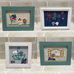 kogonta様オーダー品　【送料無料】刺繍　フレーム　インテリア　トイプードル　花火　こいのぼり　梅雨　傘