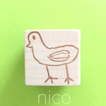 nico＊消しゴムはんこ＊子ども絵はんこトリ