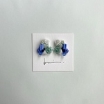 ビーズ刺繍　ビーズピアス　刺繍　刺しゅう　フラワー 刺繍ピアス　刺繍イヤリング　アンティークビーズ　フランス ビーズ　スパンコール