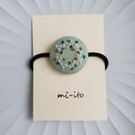刺繍ヘアゴム🌷　no.953  くるみボタン　💛送料無料💛　