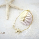再販   珊瑚と淡水パールのmermaidブレスレット