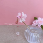 つまみ細工　桜の一本簪