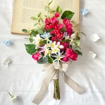 ブーゲンビリアの花束 スワッグ♡　　　　　アーティフィシャルフラワー　花束　ブーケ　スワッグ　＊　夏　結婚祝い　引越し祝い　新築祝い　お祝い　記念日　ギフト　プレゼント　＊　玄関　壁掛け　インテリア