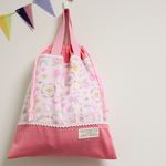 【Ｏ様ご予約品】持ち手付き☆チョウチョ＆リボン柄お着替え袋♪h