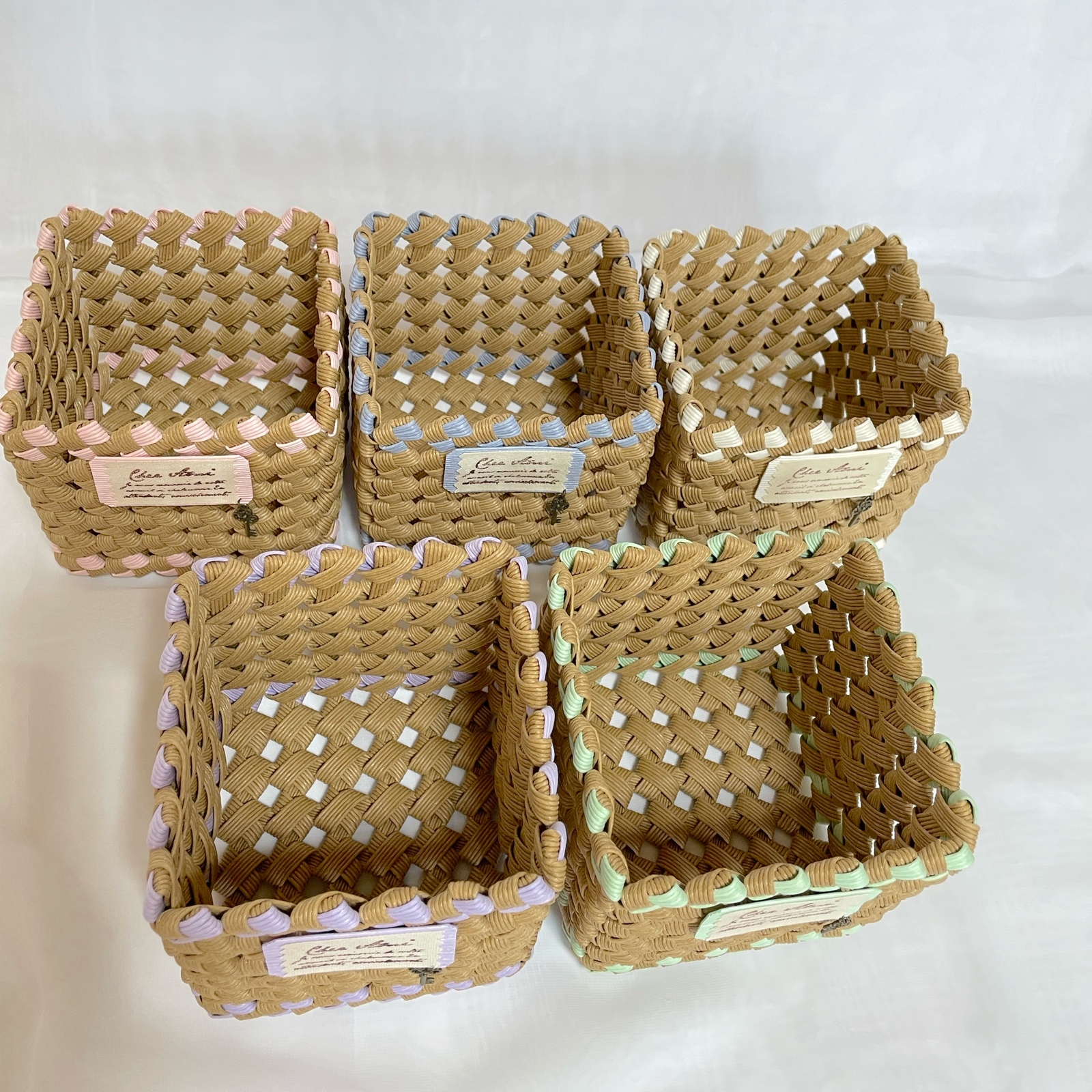 No.52 クラフトバンド キューブボックス♪ かご 小物入れ