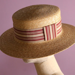 広つばの麦わらカンカン帽 Fred Stripe フレッドストライプ