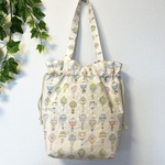 22fabric yukiemon ジャーニー 巾着バッグ ベージュ