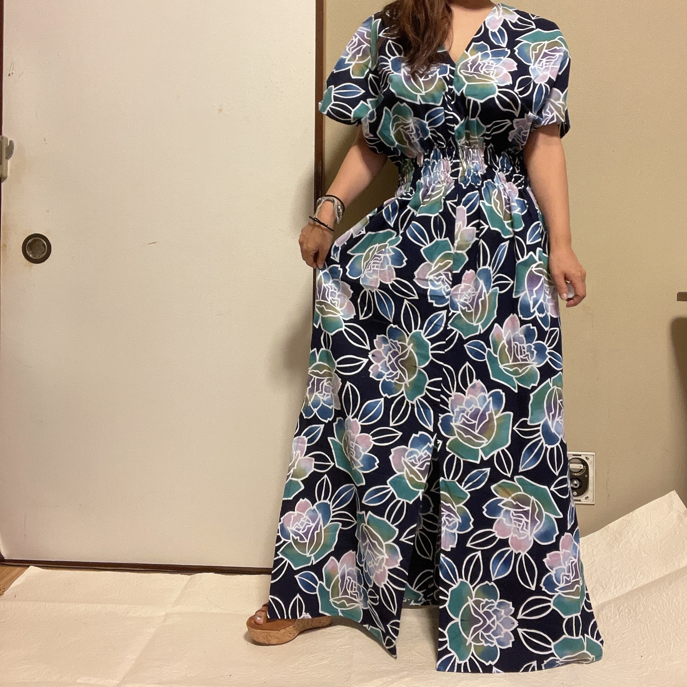 浴衣　リメイク　本染　オリジナル　ワンピhandmade コーマ　古典柄 浴衣 リメイク 本染 オリジナル ワンピhandmade コーマ 古典柄