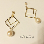 ダブルスクエア&パールピアス