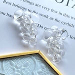 【855】new❣️ビーズ タッセル チャーム★クリア×シルバー★2個