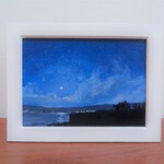 油絵原画『月光』　額縁付き