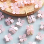 【6つ】アクリル　薄ピンク　フラワー　ビーズ　花　花びら パール　ピンク　
