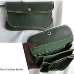 3層の使いやすい本革の長財布/3sou-flat-green