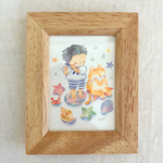 【フルート貝殻のうえで】小さな額の絵・長方形