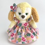 クッキーアン※フレンチスリーブ トロピカルプリント ロングドレス ピンク