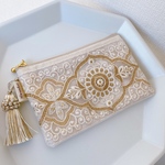 【中】インド刺繍のファスナーポーチ