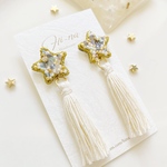 「Light」星の光 刺繍とタッセルのピアス