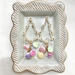 ヴィンテージ ★貝殻とシャボン玉ビーズ、雫リースのアクセサリー　お花畑　ピアス　イヤリング　ブローチ　昭和レトロ　レトロ　レトロポップ　ファンシー　大ぶり　