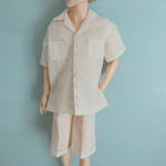 半袖開襟シャツ&ハーフパンツ【生成り】