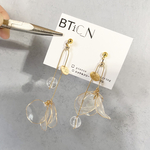 フラワーディップ アシンメトリー ピアス／イヤリング
