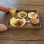 ミニチュア　ビーフシチューオムライス定食