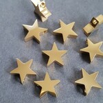 [2pcs] 約9mm オリジナルデザイン オール サージカル ステンレス  星パーツ ゴールド 24KGP 金属アレルギー対応