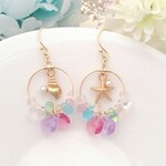 マーメイドのピアス*シェル ヒトデ スワロフスキー