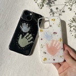 おもいでケース　手形アート　iphoneケース　スマホケース　ニューボーン　ハーフバースデー　ベビーグッズ　ベビー　生後1ヶ月　生後6ヶ月　新生児　手形　足型　お昼寝アート　押し花スマホケース