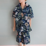 半袖開襟シャツ＆ハーフパンツ【ボタニカルブルー】