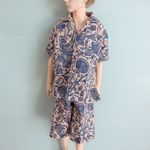 半袖開襟シャツ＆ハーフパンツ【クラシカルフラワー】