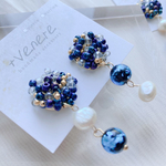ハンドメイド ピアス ホタルガラス ビーズ