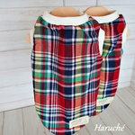 犬服　❁ダックスSサイズ❁　マドラスチェック柄🌻　☆インド綿生地☆