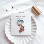 【在庫限り】星の子テディベア 刺繍ブローチ