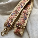 ★sale★レトロインド刺繍ショルダーストラップ(ピンクお花)
