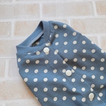 再販🌸 犬服S  冷感ブルーベリードット スチールブルー バックオープン(背中開き) ✨送料無料✨
