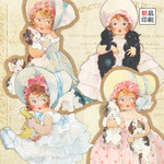 女の子とアニマルのふんわりダイカット素材(ノーカット･コラージュシート)