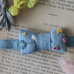 限定販売☆レトロなお花刺繍の首輪　猫さん犬さん