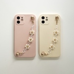 小さなお花のキーリングハンガー(Pearl×Gold)【マットカラーケース込み】