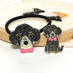 【 オーダー 】犬刺繍ヘアゴム ブローチ ハンドメイド kagisippo7  うちの子オーダー うちの子グッズ 犬