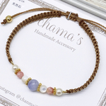 新作 ♥Princess♥  タンザナイト  マザーオブパール  インカローズ  パワーストーン  天然石  天然石ブレスレット  パワーストーン  コードブレスレット  ＊ ライトブラウン ＊
