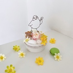 ぷっくり文鳥のレモンアイスクリームアレンジメント