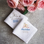 リングribbonハンカチ💍🕊ブライダルハンカチ　結婚祝い　名入り刺繍　ウエディング　プレゼント
